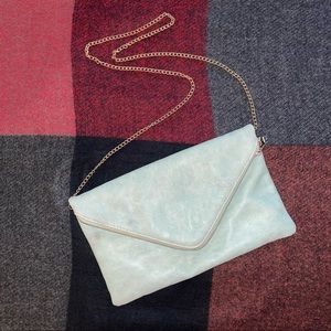 Envelope Style Clutch - Light Teal/Seafoam Green